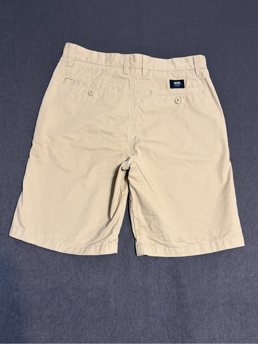 Vans Men's Beige Flat-Front Chino Shorts Size 28w